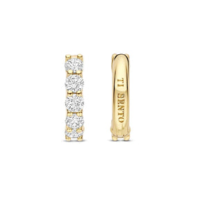 TI SENTO rengaskorvakorut, keltakullattua hopeaa ja zirkonit, 7718ZY