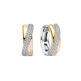 TI SENTO rengaskorvakorut, keltakullattua ja ruusukullattua hopeaa zirkoneilla, 78012ZT