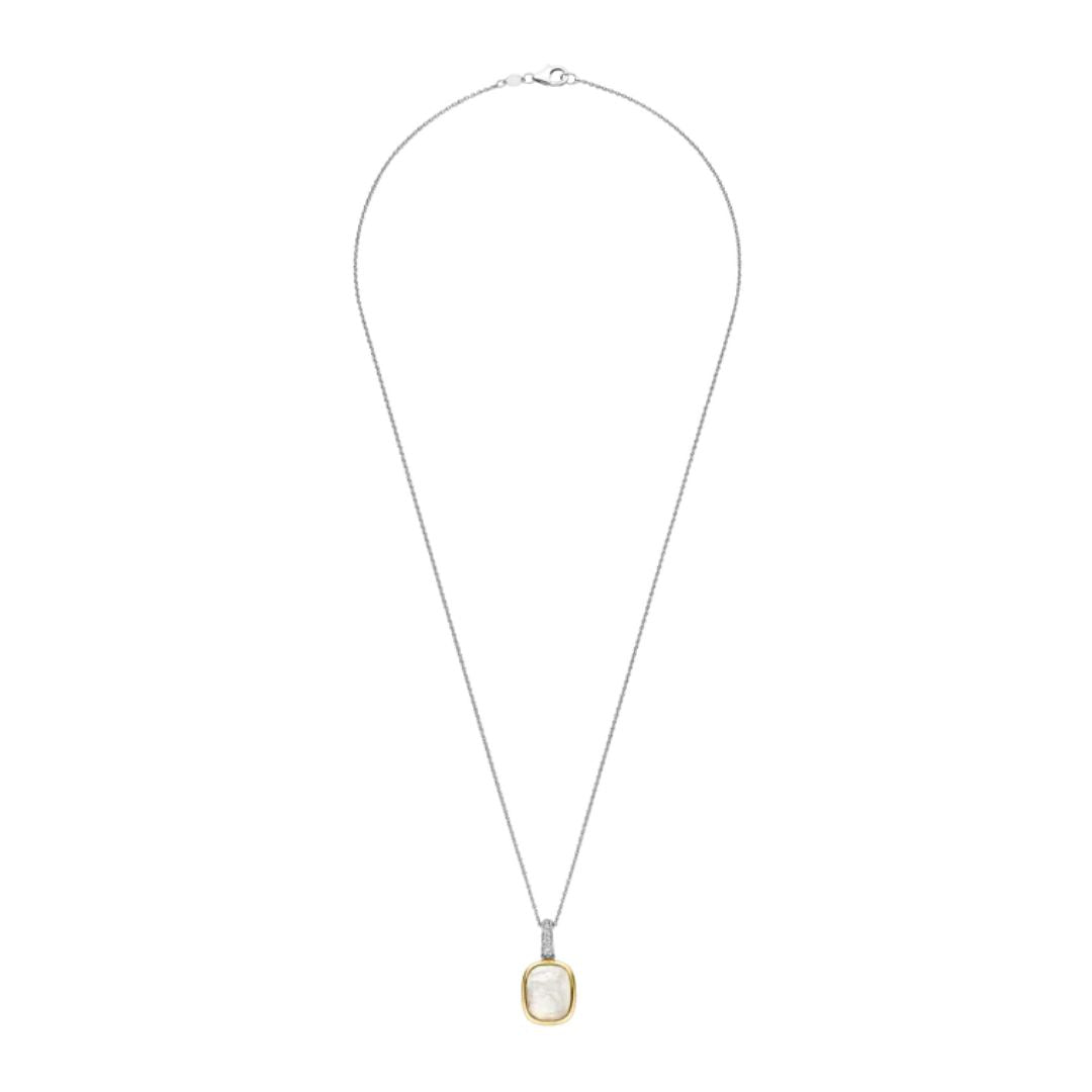 TI SENTO riipus, keltakullattua hopeaa, helmiäistä ja zirkonit, 6852MW