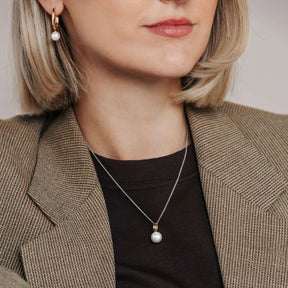 TI SENTO riipus, keltakullattua hopeaa ja valkoinen helmi, 6855YP