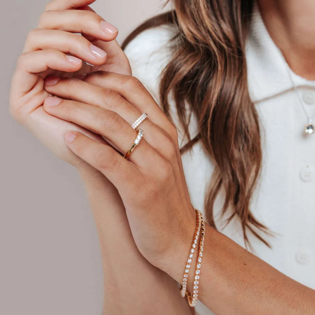 TI SENTO sormus, keltakullattua hopeaa ja zirkonit, 12366ZY