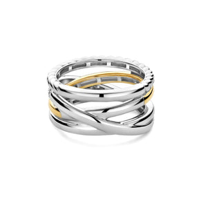 TI SENTO sormus, keltakullattua hopeaa ja zirkonit, 12384ZY