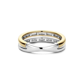 TI SENTO sormus, keltakullattua hopeaa ja zirkonit, 12392ZY