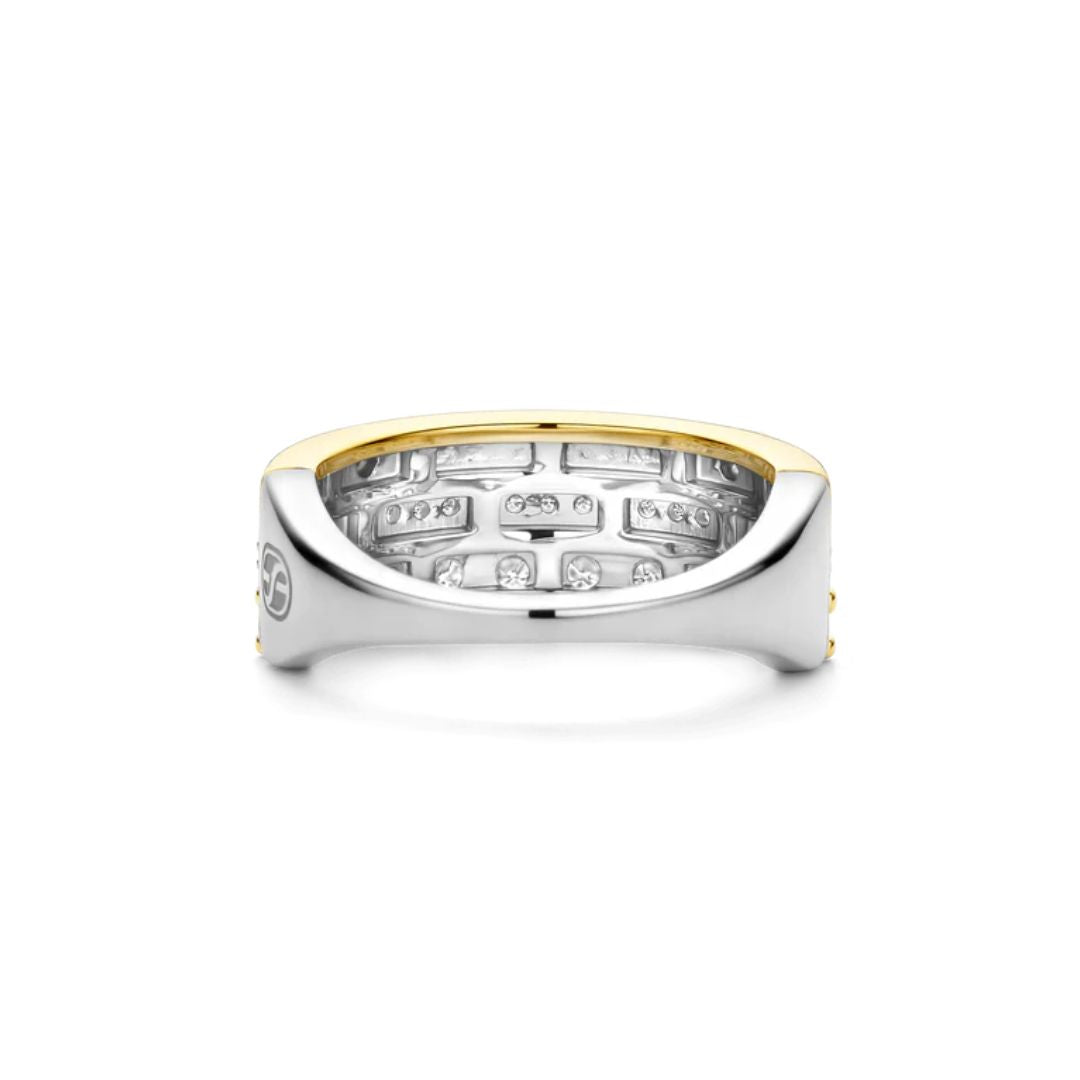 TI SENTO sormus, keltakullattua hopeaa ja zirkonit, 12397ZY