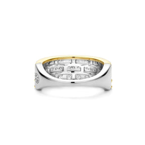 TI SENTO sormus, keltakullattua hopeaa ja zirkonit, 12397ZY