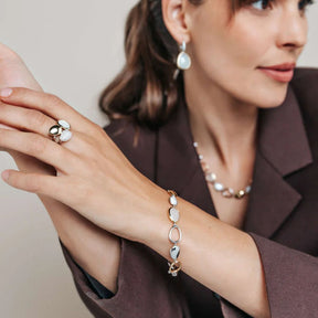 TI SENTO sormus, keltakullattua hopeaa, kristalli ja zirkonit, 12387MW