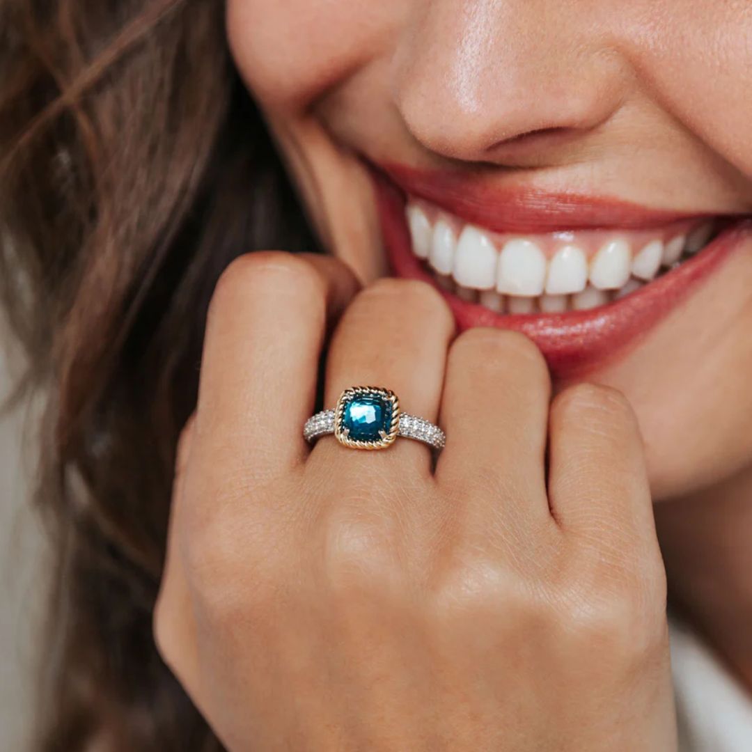 TI SENTO sormus, keltakullattua hopeaa, kristalli ja zirkonit, 12399DB