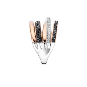 TI SENTO sormus, rosekullattua hopeaa ja zirkonit, 12401BR
