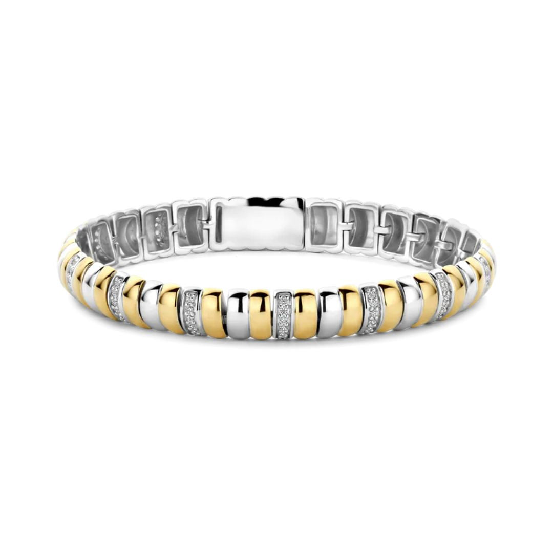 Ti Sento rannekoru, keltakullattua hopeaa ja zirkonit, 23081ZY