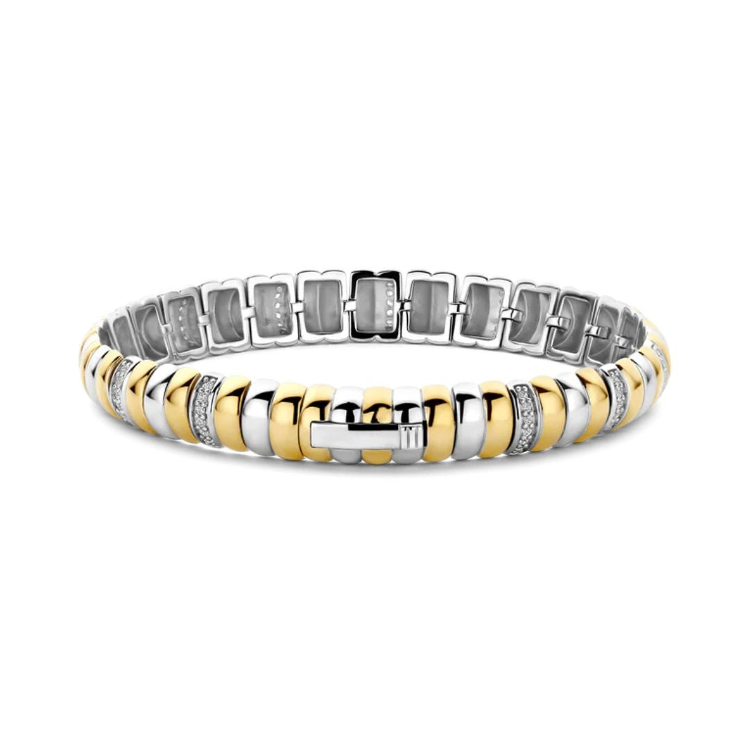 Ti Sento rannekoru, keltakullattua hopeaa ja zirkonit, 23081ZY