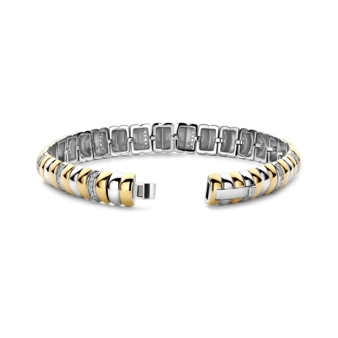 Ti Sento rannekoru, keltakullattua hopeaa ja zirkonit, 23081ZY