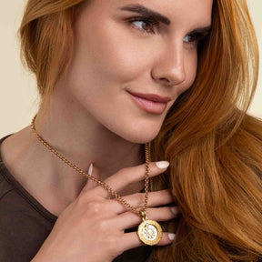 Zodiac Diamond Pendant 0,14ct, Large, Yellow Gold