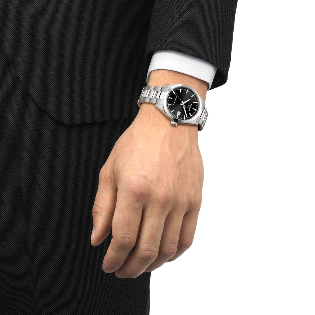 Tissot Gentleman Powermatic 80, 38 mm, T1658071105100 rannekello, musta taulu
