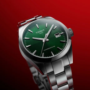 Tissot Gentleman Powermatic 80, 38 mm, T1658071109100 rannekello, vihreä taulu