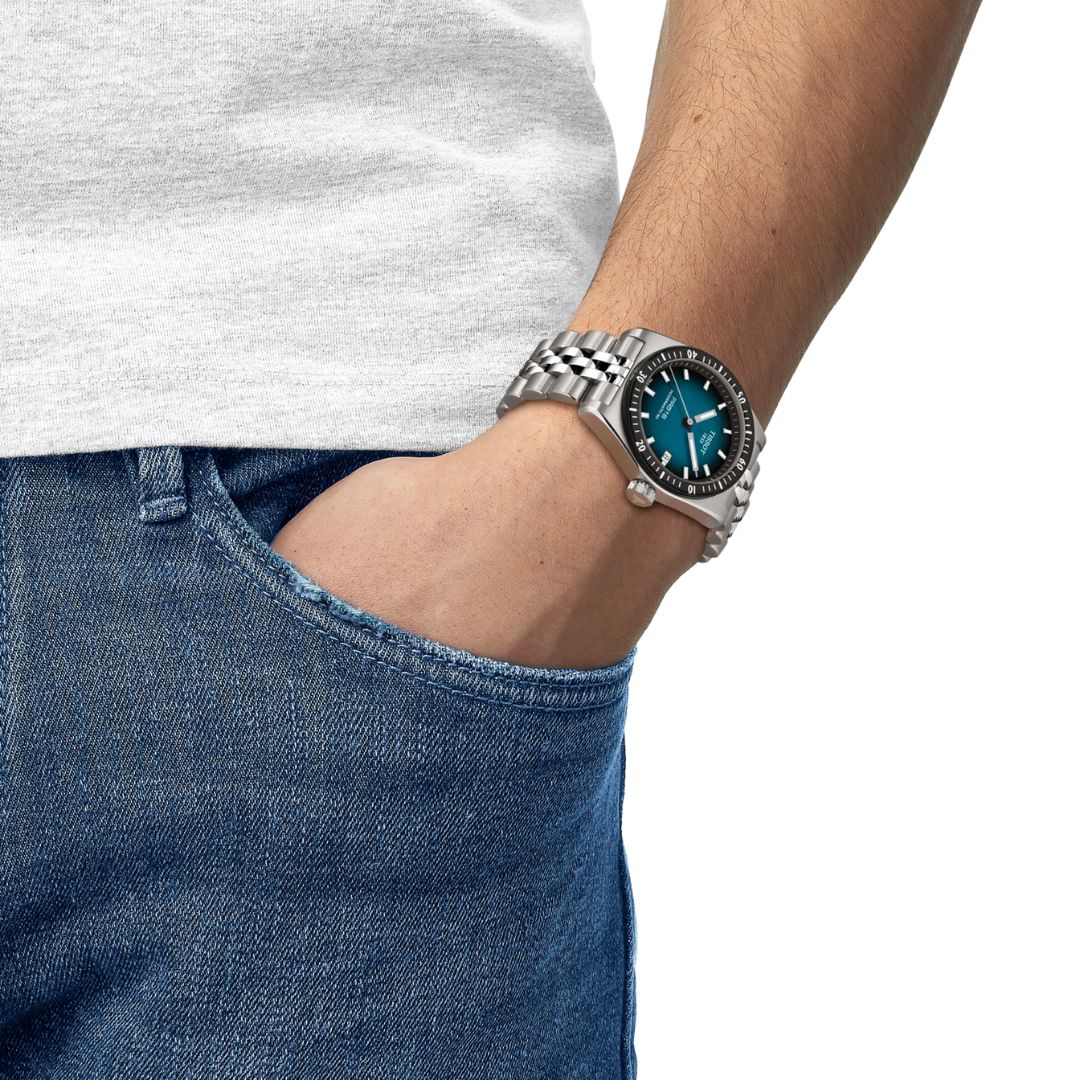 Tissot PR516 Powermatic 80, 38 mm T1494071104100 rannekello, sinimusta
