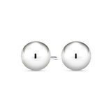 Valkokultaiset pallokorvakorut, 5mm pallo, 14K valkokulta