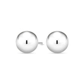 Valkokultaiset pallokorvakorut, 5mm pallo, 14K valkokulta