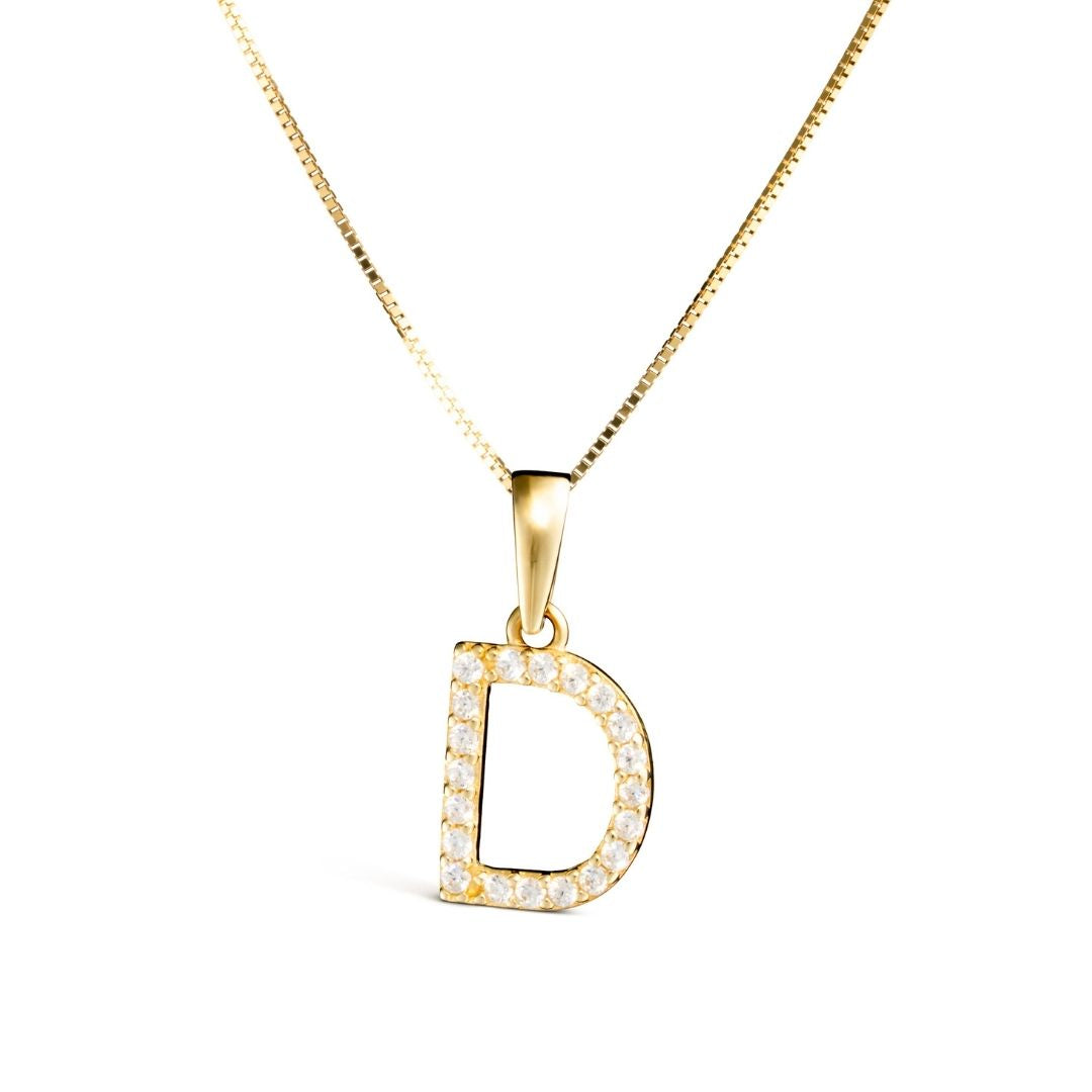 Vittoria kirjainriipukset A-V zirkoneilla, keltakultaa