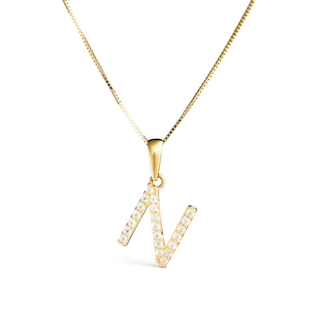 Vittoria kirjainriipukset A-V zirkoneilla, keltakultaa