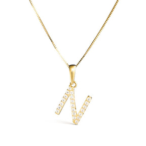 Vittoria kirjainriipukset A-V zirkoneilla, keltakultaa