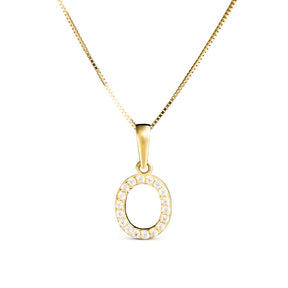 Vittoria kirjainriipukset A-V zirkoneilla, keltakultaa