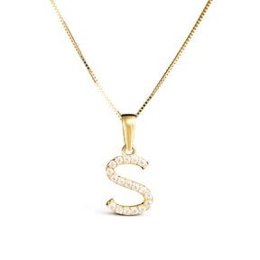 Vittoria kirjainriipukset A-V zirkoneilla, keltakultaa