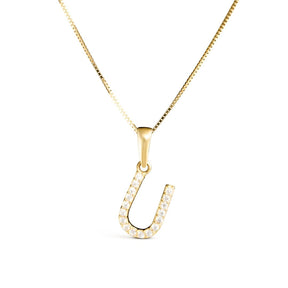 Vittoria kirjainriipukset A-V zirkoneilla, keltakultaa