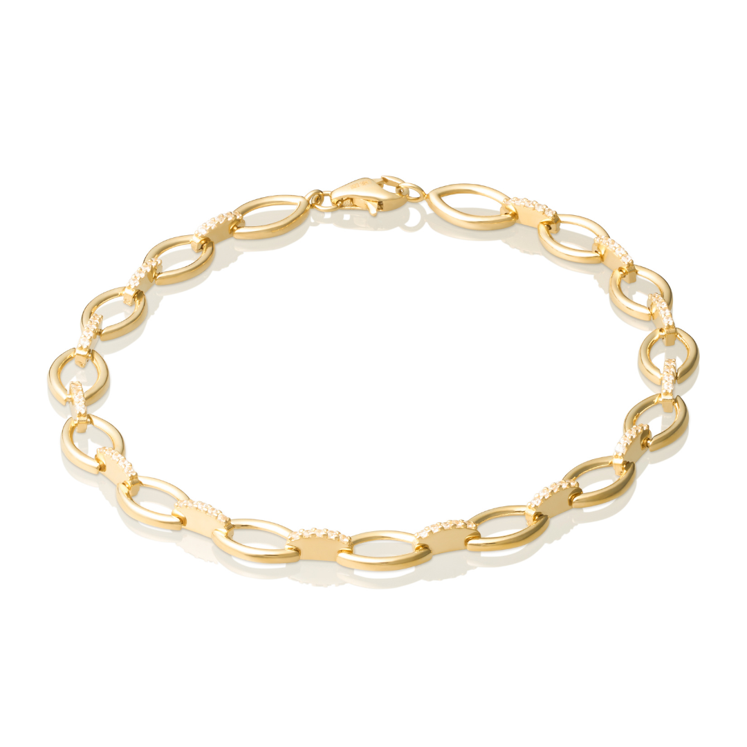 Vittoria Bracelet with Zircons, Yellow Gold