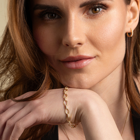 Vittoria Bracelet with Zircons, Yellow Gold