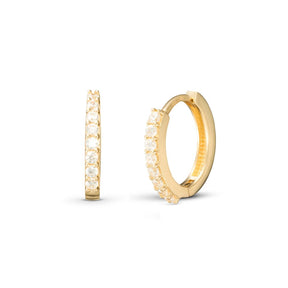 Vittoria rengaskorvakorut zirkoneilla, keltakultaa