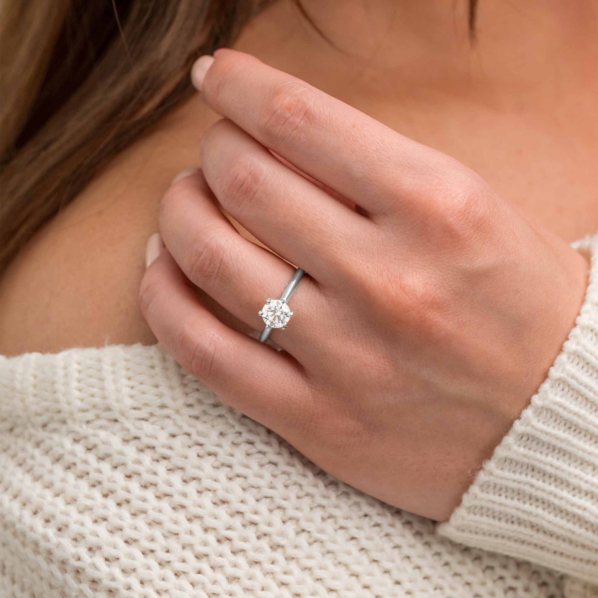 Silván Solitaire timanttisormus 1,00ct, valkokultaa, Silván vihkisormukset