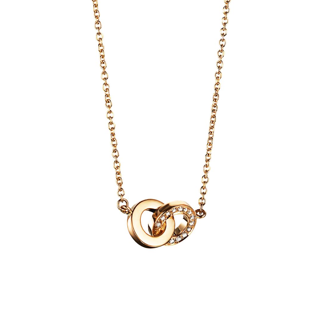 Efva Attling You & Me necklace, yellow gold with diamonds
