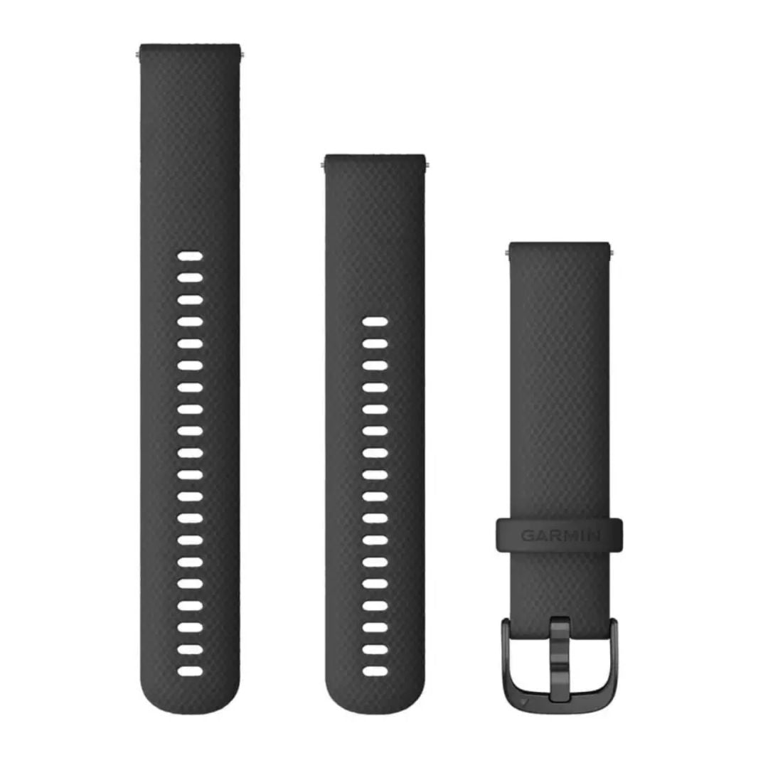 Garmin Black with Slate Hardware Quick Release Silicone Strap 20mm, 01