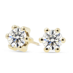 Kultaiset korvakorut 5mm zirkoniakivellä, 14K keltakulta