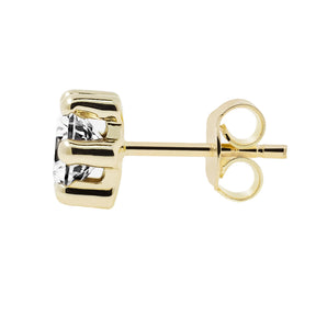 Kultaiset korvakorut 5mm zirkoniakivellä, 14K keltakulta