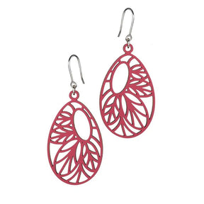 Lumoava Greta puukorvakorut, punainen, romanssi