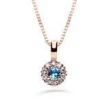 Silván Lauriel timanttiriipus 0,10ct topaasilla, 14K rosekultaa, Silván timanttikorut