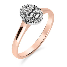 Silván Rosalie Ovaali halosormus 0,26ct, 14K valko- ja rosekultaa, Silván vihkisormukset