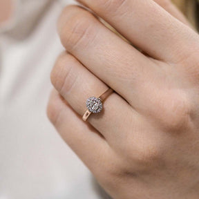 Silván Rosalie Ovaali halosormus 0,26ct, 14K valko- ja rosekultaa, Silván vihkisormukset