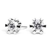 Silván Solitaire timanttikorvakorut 0,90ct, 14K valkokultaa, Silván timanttikorut