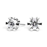 Silván timanttikorvakorut 0,60ct kruunuistutus, 14K valkokultaa, Silván timanttikorut - Silván - Laatukoru