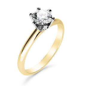 Silván Solitaire timanttisormus 0,70ct, 14K valko- ja keltakultaa, Silván vihkisormukset