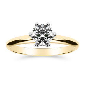 Silván Solitaire timanttisormus 0,70ct, 14K valko- ja keltakultaa, Silván vihkisormukset