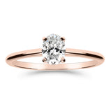 Silván timanttisormus 0,50ct ovaali-hiotulla timantilla, 14K rosekultaa, Silván vihkisormukset