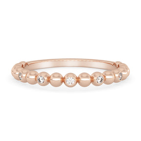 Silván timanttisormus pallokuvioitu 0,05ct, 14K rosekultaa, Silván vihkisormukset