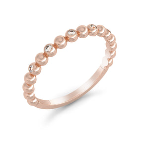 Silván timanttisormus pallokuvioitu 0,05ct, 14K rosekultaa, Silván vihkisormukset