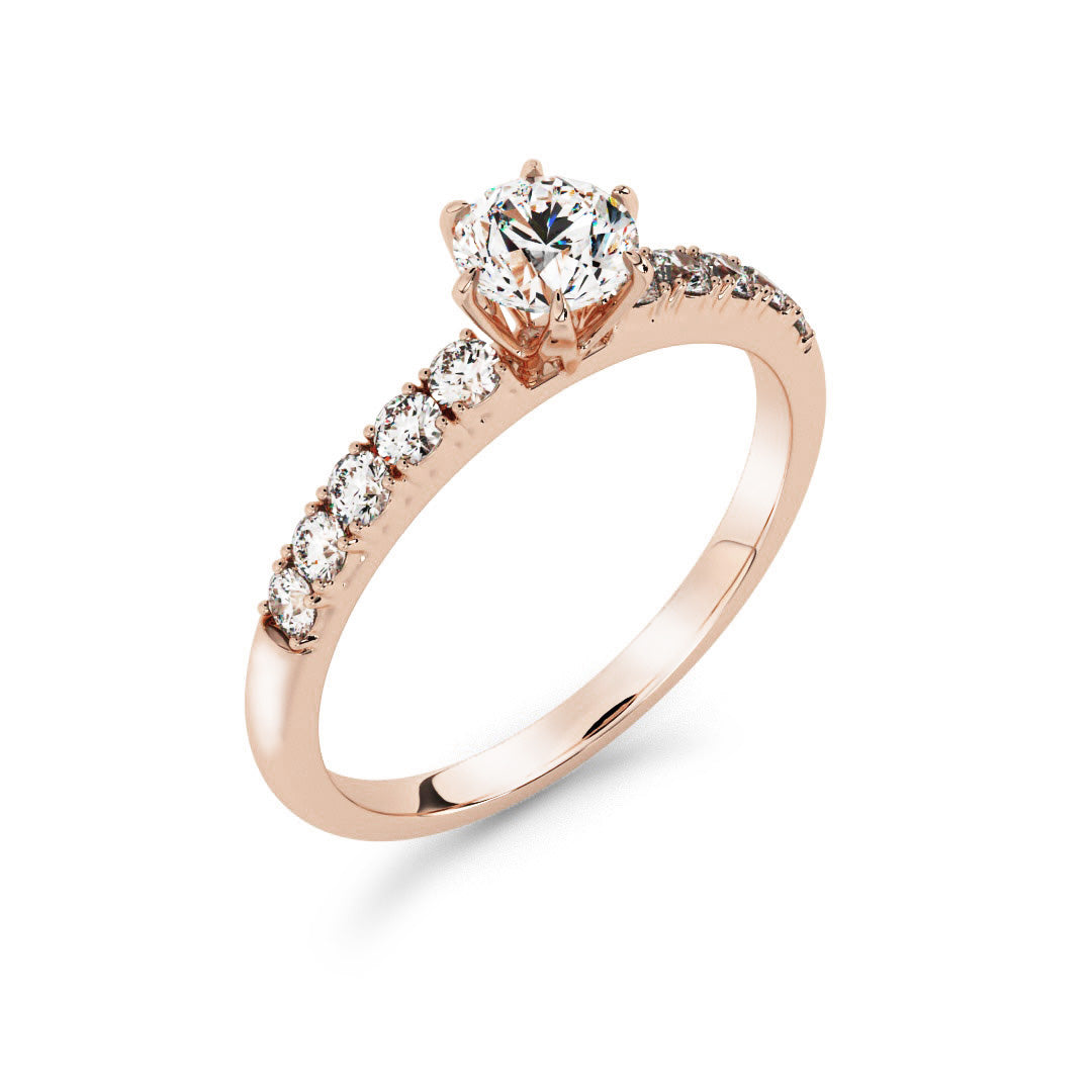 Silván Charlotte diamond ring 0,70ct, 14K rose gold, Silván wedding rings
