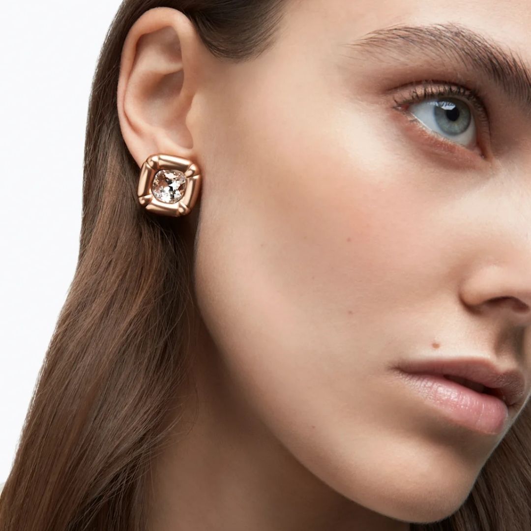 Share 260+ rose gold stud earrings swarovski