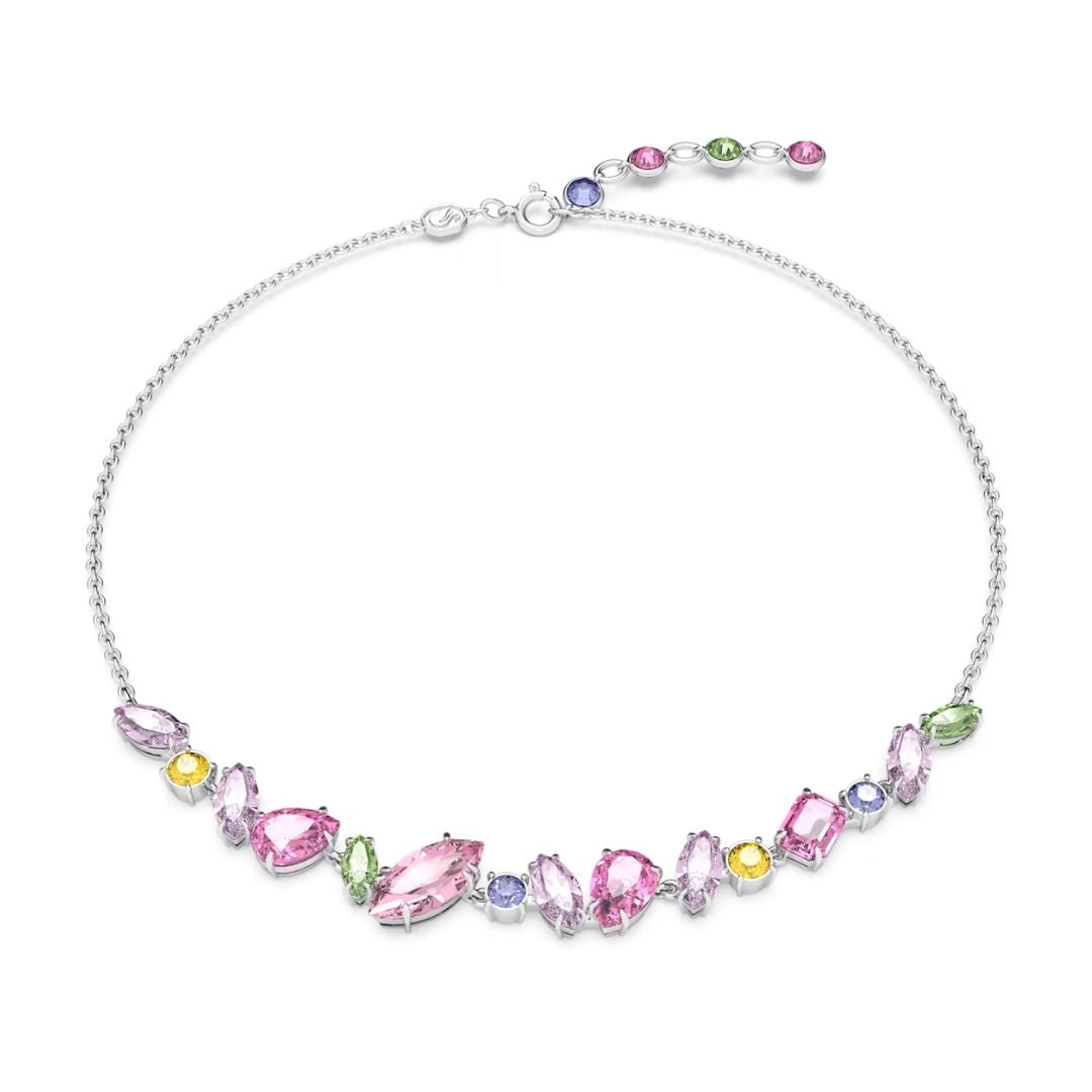 Swarovski Gema necklace, rhodium plated and different