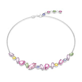 Swarovski Gema kaulakoru, vaalea metalli ja eri väriset kristallit